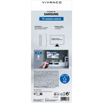 Vivanco VVREMOTESAM Comando universal para televisores Samsung, Preto