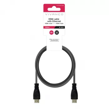 Cabo HDMI High Speed com Ethernet Vivanco VVVOXHDMI15MMK 1,5 m preto