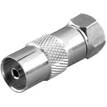 Adaptador Vivanco ficha F para tomada coaxial (VVSATCOAXSATMF)