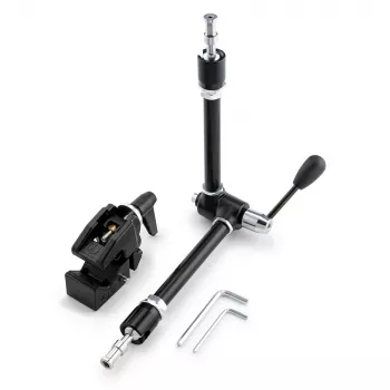 Braço mágico articulado Manfrotto 143R com suporte para câmara, capacidade de carga 3 kg, alumínio, preto