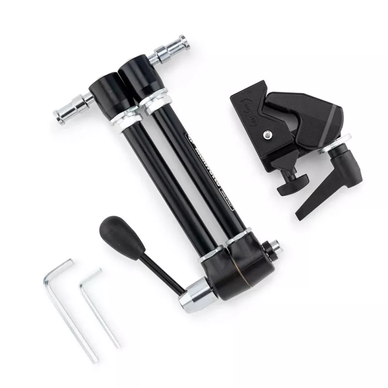 Braço mágico articulado Manfrotto 143R com suporte para câmara, capacidade de carga 3 kg, alumínio, preto