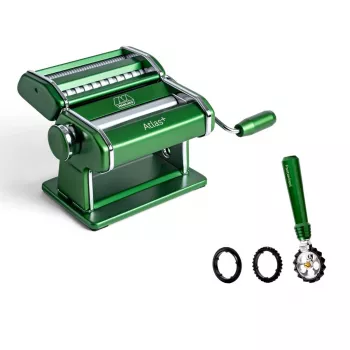Marcato Atlas+ com Pastawheel máquina de massa manual verde