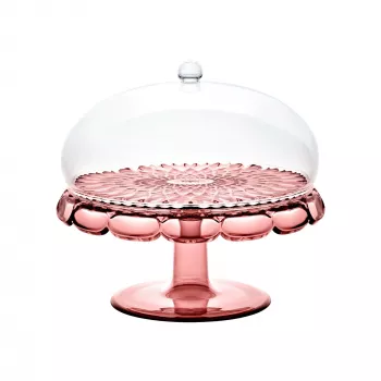 Guzzini Vanity Suporte para bolo com campânula de vidro, Mauve, 30 cm