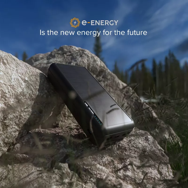 SBS Power Bank solar 20000 mAh Fast Charge Preto