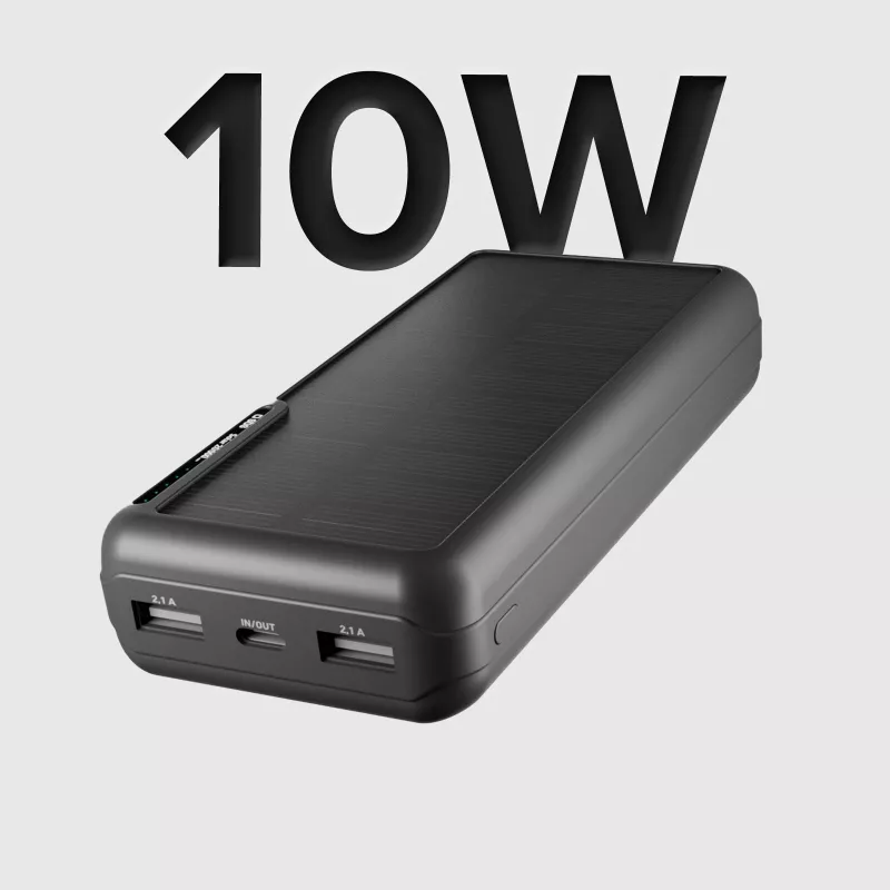 SBS Power Bank solar 20000 mAh Fast Charge Preto