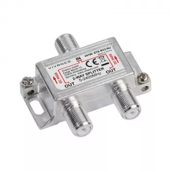 Vivanco VVSATSPLIT1IN2OUT Repartidor de satélite 1 entrada 2 saídas 5-2400 MHz ficha F