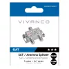 Vivanco VVSATSPLIT1IN2OUT Repartidor de satélite 1 entrada 2 saídas 5-2400 MHz ficha F