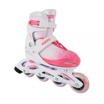 Patins em linha ajustáveis Roces Jokey X Girl 38-41 branco rosa lilás