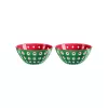 Conjunto de 2 taças Guzzini Le Murrine 12 cm verde-esmeralda/branco/vermelho