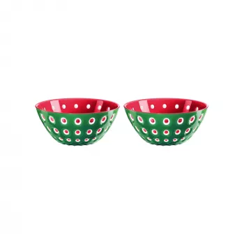 Conjunto de 2 taças Guzzini Le Murrine 12 cm verde-esmeralda/branco/vermelho