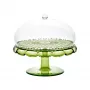 Suporte para bolo com campânula de vidro Guzzini Vanity, verde nenúfar, 30 cm