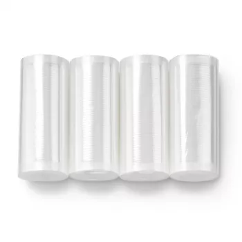 MagicVac 4 Rolos de Filme para Vácuo, 15 cm x 6 m, 4 Rolos, Texturizado, Sem BPA, Apto para Contacto Alimentar