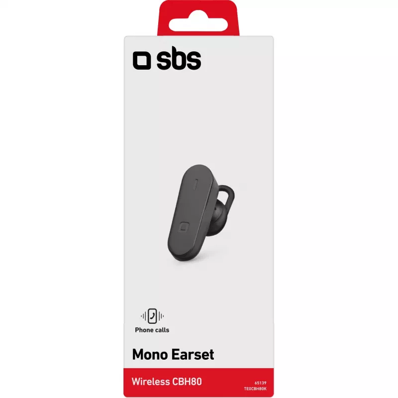 SBS BH80 auricular mono Bluetooth V4.2 com arco, preto (TE0CBH80K)