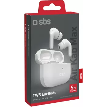 Auriculares TWS SBS Air Kab Max com estojo de carregamento sem fios, branco (TEEARTWSPMAXBTW)