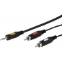 Cabo de áudio de 3,5 mm para 2xRCA Vivanco de 2,5 m (VVAJACK2RCA25MMK)
