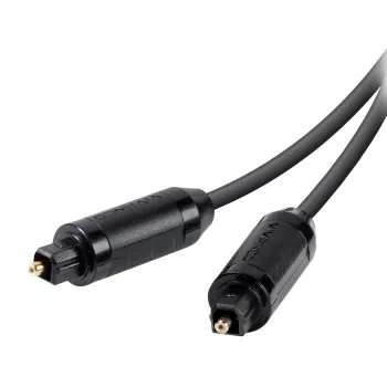 Vivanco VVATOSL30GK Cabo de Áudio Ótico TOSLINK 3m - Banhado a Ouro, Preto