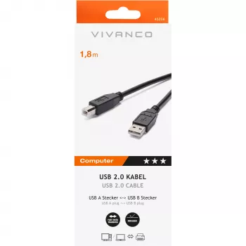 Cabo USB A-B Vivanco 1.8 m (VVIT31USBAB18MMK)