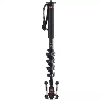 Manfrotto XPRO Monopod+ MVMXPROC5 Monopé de Vídeo em Fibra de Carbono 5 Secções com Base FLUIDTECH