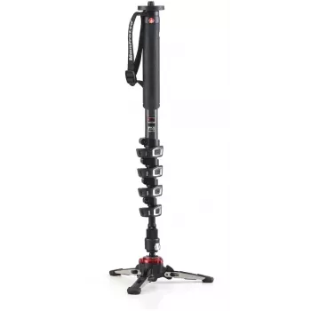 Manfrotto XPRO Monopod+ MVMXPROC5 Monopé de Vídeo em Fibra de Carbono 5 Secções com Base FLUIDTECH