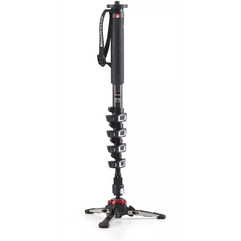 Manfrotto XPRO Monopod+ MVMXPROC5 Monopé de Vídeo em Fibra de Carbono 5 Secções com Base FLUIDTECH