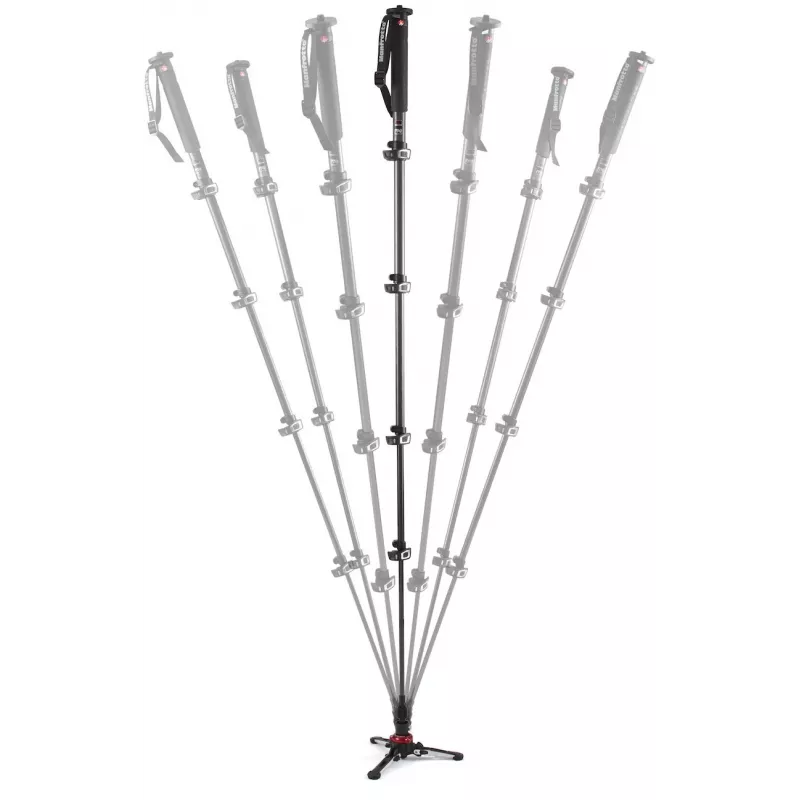 Manfrotto XPRO Monopod+ MVMXPROC5 Monopé de Vídeo em Fibra de Carbono 5 Secções com Base FLUIDTECH