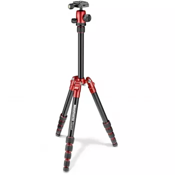Manfrotto Element Traveller Tripé de Alumínio 5 Secções com Cabeça de Esfera, Vermelho