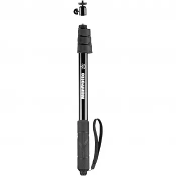 Manfrotto MPOLEVR Vara de Extensão em Alumínio para Câmaras 360° e de Ação, 4 Segmentos, 66-200 cm, Preto