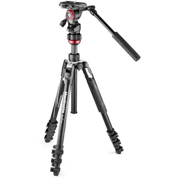Manfrotto BEFREE Live Lever Kit de tripé de vídeo em fibra de carbono com cabeça fluida