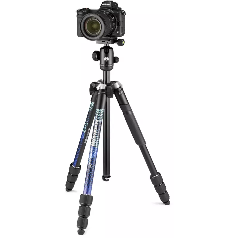 Manfrotto MKELMII4BL-BH Element MII Tripé de alumínio de 4 secções com cabeça de esfera, azul
