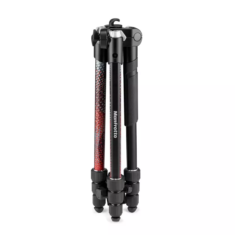 Manfrotto MKELMII4RD-BH Element MII Tripé de alumínio de 4 secções com cabeça de esfera, vermelho