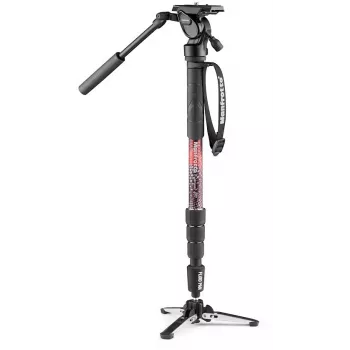 Manfrotto Element MII Tripé de vídeo com cabeça fluida 400, alumínio, preto