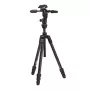 Manfrotto MKBFRTC4GTFB-3W Befree GT Tripé de viagem em fibra de carbono com cabeça fluida de 3 vias, fechos de rosca, capacidade 10 kg, altura máx. 164 cm, preto