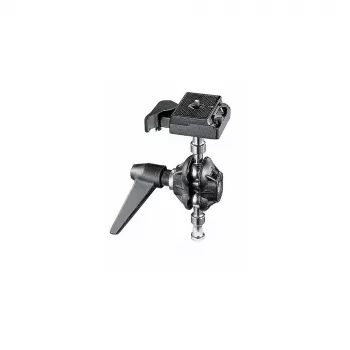 Cabeça de tripé de dois eixos Manfrotto 155RC com engate rápido, capacidade de 6 kg, panorama de 360°, alumínio, preto