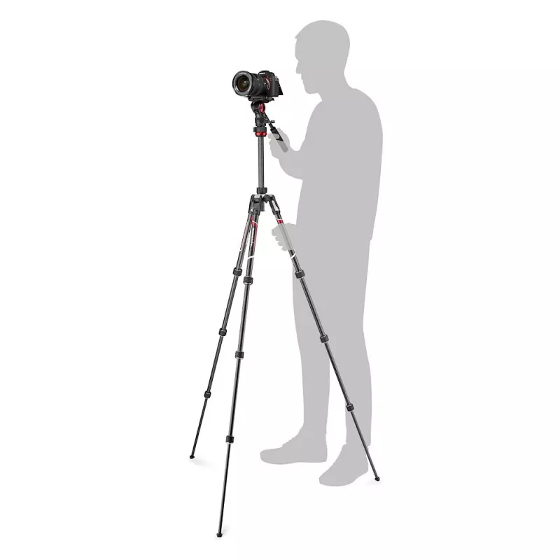 Conjunto de tripé de vídeo em fibra de carbono Manfrotto MVKBFRTC-LIVE com cabeça fluida Befree Live
