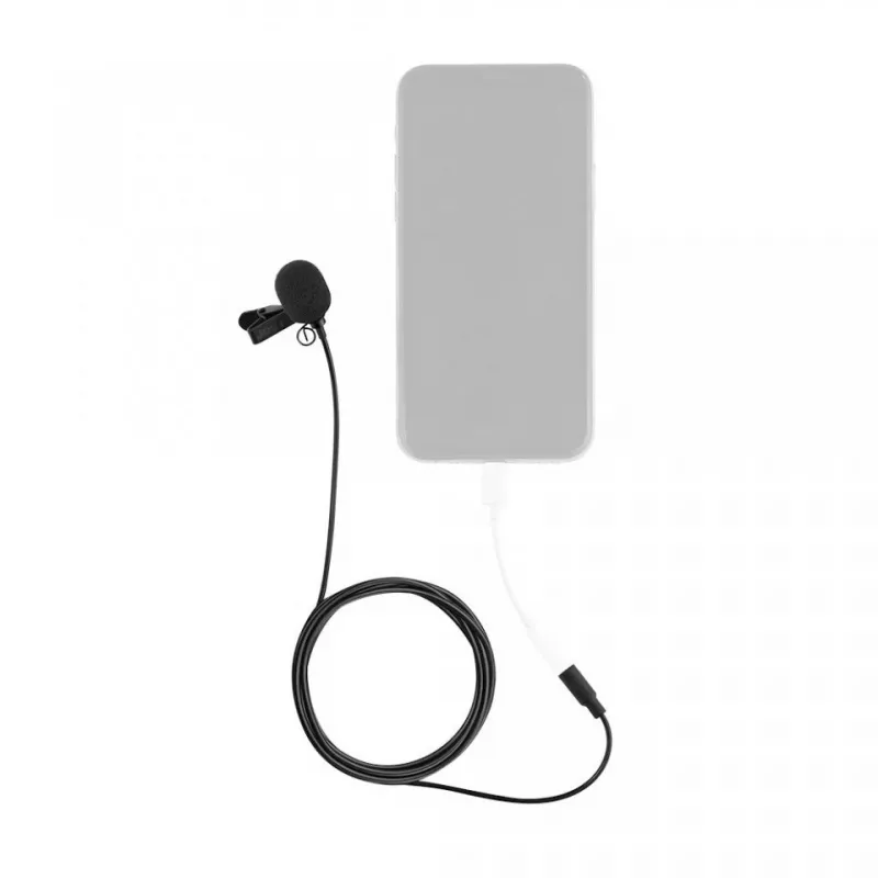 Microfone móvel JOBY Wavo Lav com suporte de fixação para telemóvel