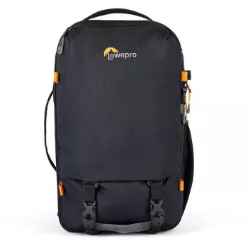 Mochila para câmara Lowepro Trekker LT BP 150 AW, preta, 20L, tecido reciclado, acesso pela parte de trás, capa de proteção AW, compartimentos para portátil e tablet, fixação para tripé
