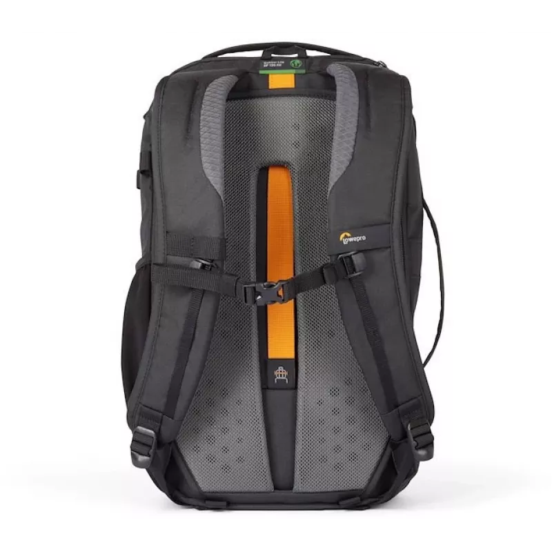 Mochila para câmara Lowepro Trekker LT BP 150 AW, preta, 20L, tecido reciclado, acesso pela parte de trás, capa de proteção AW, compartimentos para portátil e tablet, fixação para tripé