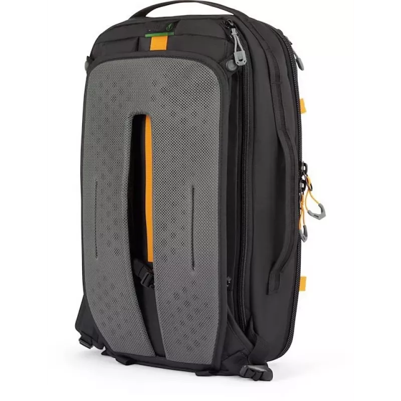 Mochila para câmara Lowepro Trekker LT BP 150 AW, preta, 20L, tecido reciclado, acesso pela parte de trás, capa de proteção AW, compartimentos para portátil e tablet, fixação para tripé