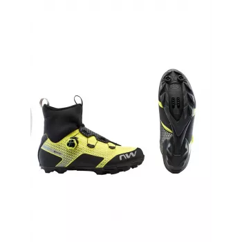 Sapatos de BTT de inverno Northwave Celsius XC preto/amarelo fluorescente