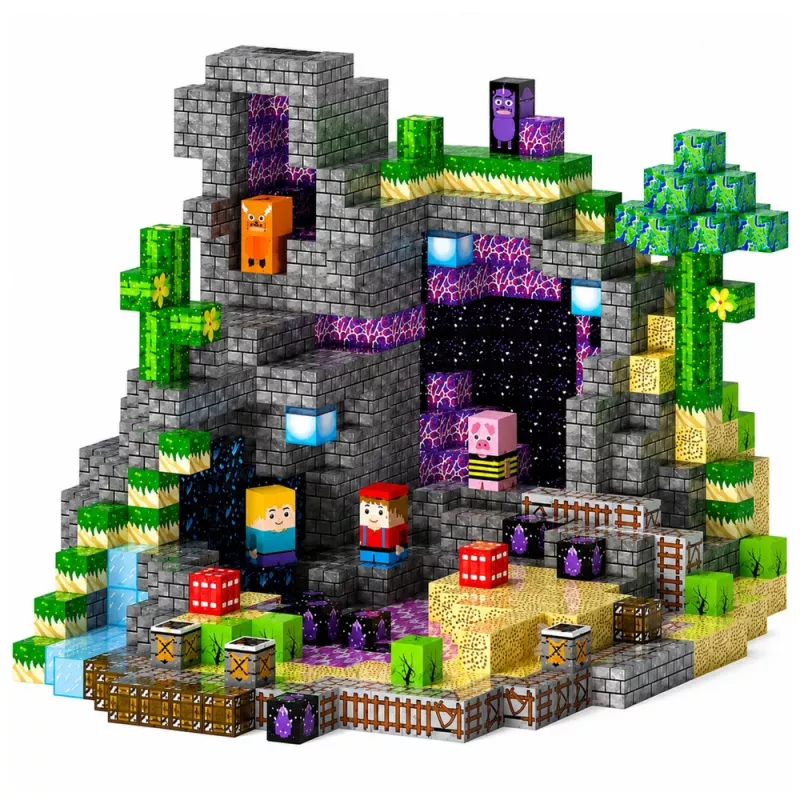 LEAN TOYS Magnetic Blocks Pixels Cubes Square World 100 unid.