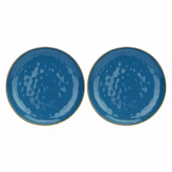 ROSE&TULIPANI Concerto Blu Avio conjunto de 2 pratos redondos 32 cm azul-marinho