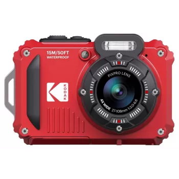 Câmara compacta Kodak WPZ2RD6 vermelha 16,35 MP à prova de água com Wi-Fi