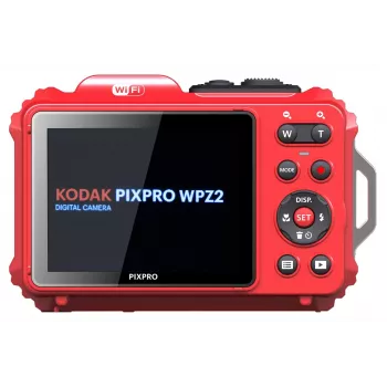 Câmara compacta Kodak WPZ2RD6 vermelha 16,35 MP à prova de água com Wi-Fi