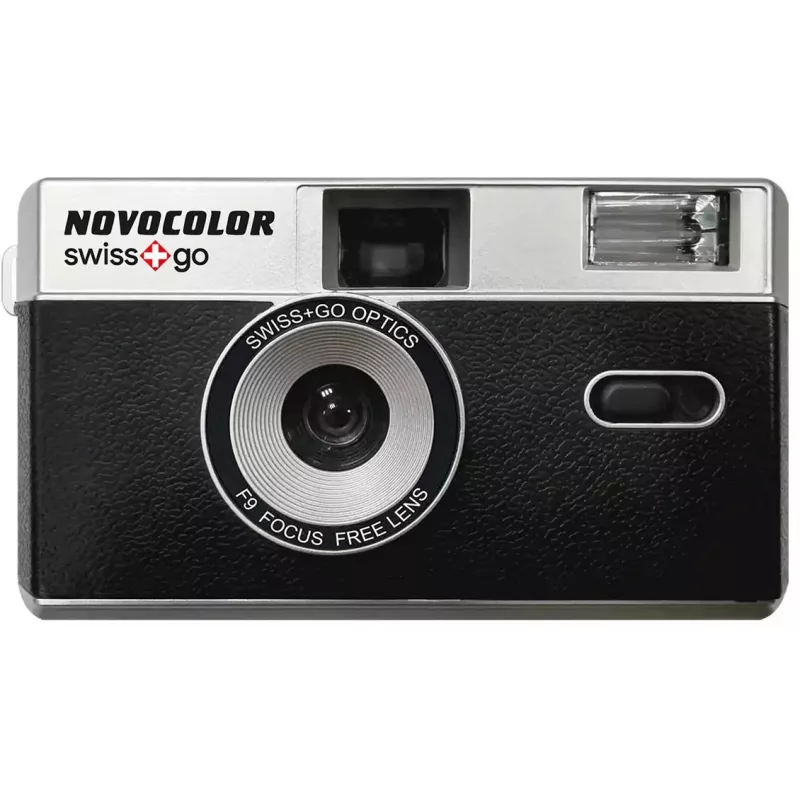 Swiss+Go Novocolor kit de câmara analógica 35mm com flash, bolsa, correia e filme Kodak (SWI401608)