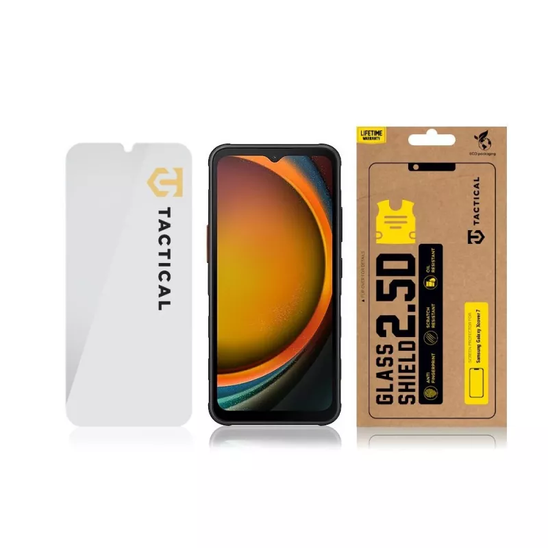 Tactical Glass Shield 2.5D película de proteção de ecrã em vidro temperado para Samsung Galaxy XCover 7, transparente
