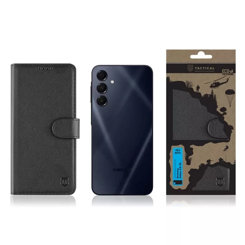 Capa de livro tática Field Notes Galaxy A16 5G preta