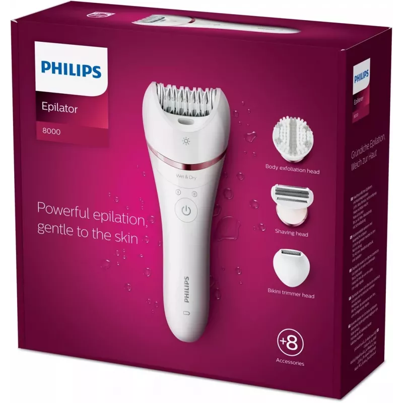 Philips 8000 Series depiladora BRE735/00 depiladora húmida e seca