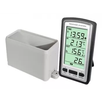 Alecto WS-1200 estação meteorológica sem fios com sensor exterior, preto/cinzento