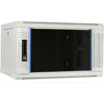 DSIT DS6406W armário de servidor de parede 6U com porta de vidro, branco, 600 x 450 x 367 mm