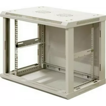 DSIT DS6406W armário de servidor de parede 6U com porta de vidro, branco, 600 x 450 x 367 mm
